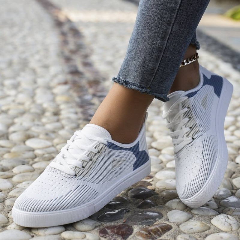 Women Shoes Tennis - Women Casual Sneakers Woven Look Lace