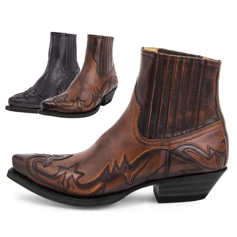 Block Heel Ankle Boots - New Men's Boot Handmade Wedge Ankle
