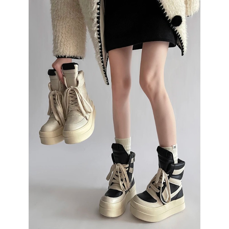 Women Shoes Size Chart - Thick Sole Ankle Boots Design High