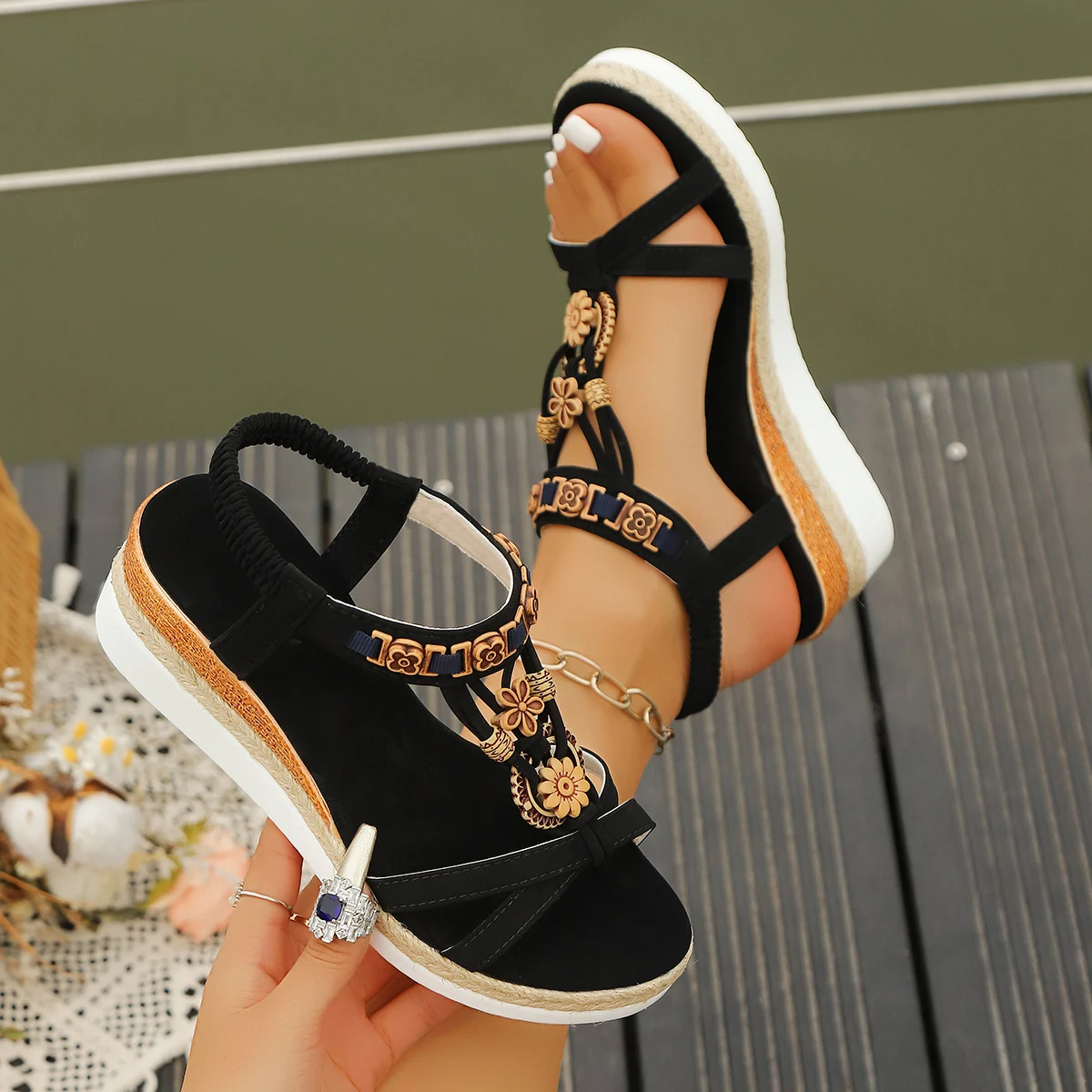 Gladiator Sandal Women - Women Wedge Sandals Summer 2024 Braided