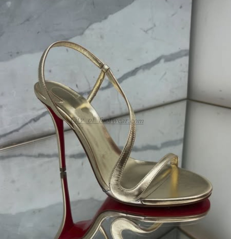 Gladiator Sandal Women - Metallic leather gold sexy sandals for