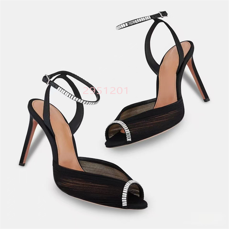 Women'S Shoes Peep Toe - Crystal V Pointed Toe Women White
