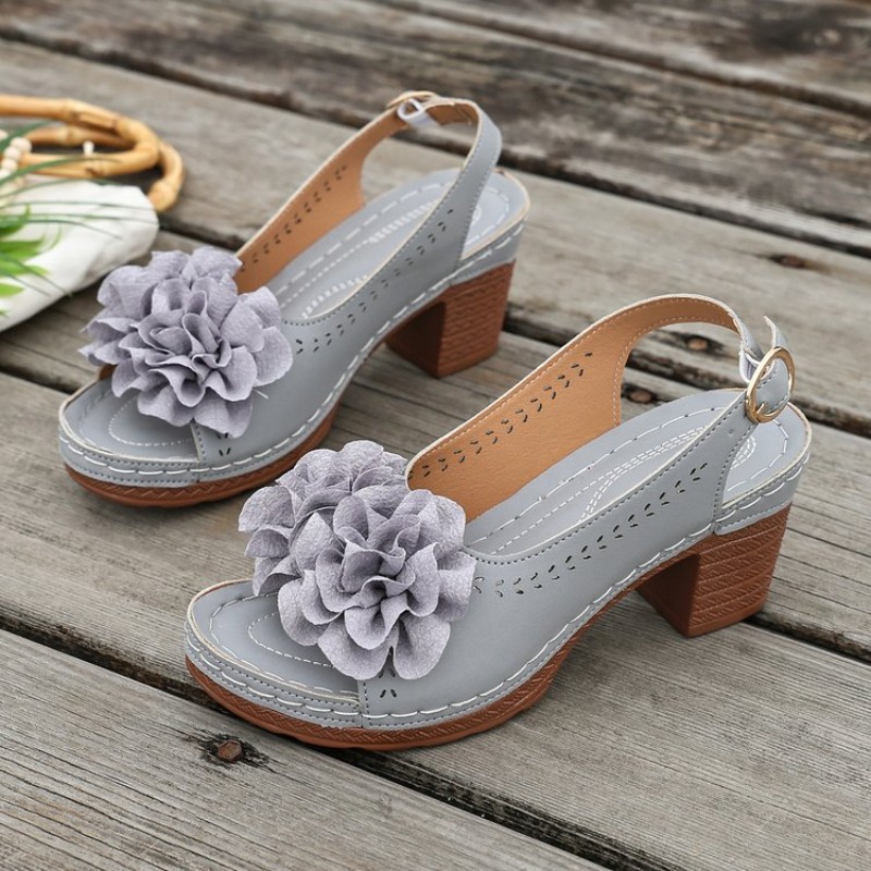 Vintage Flower Decorate Peep T - Women'S Shoes Peep Toe review and price