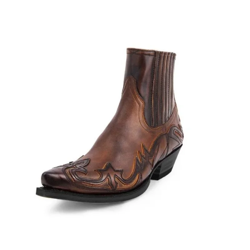 New Men's Boot Handmade Wedge  - Block Heel Ankle Boots review and price