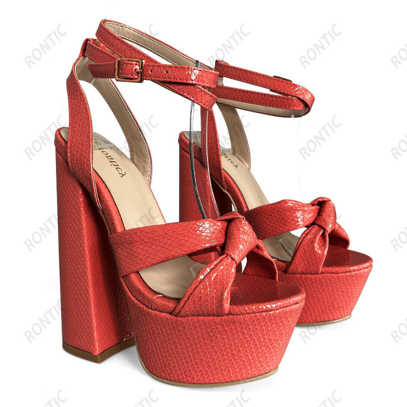 Rontic Hot Handmade Women Plat - Block Heel Ankle Boots review and price