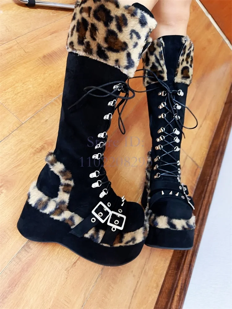 Leopard Fur Knee-high Boots So - Women Shoes Size Chart review and price