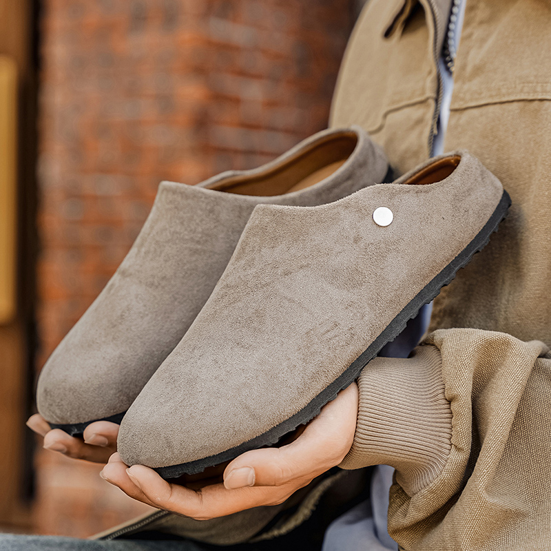 Men Suede Leather Slippers Mul - Women'S Shoes With Arch Support review and price