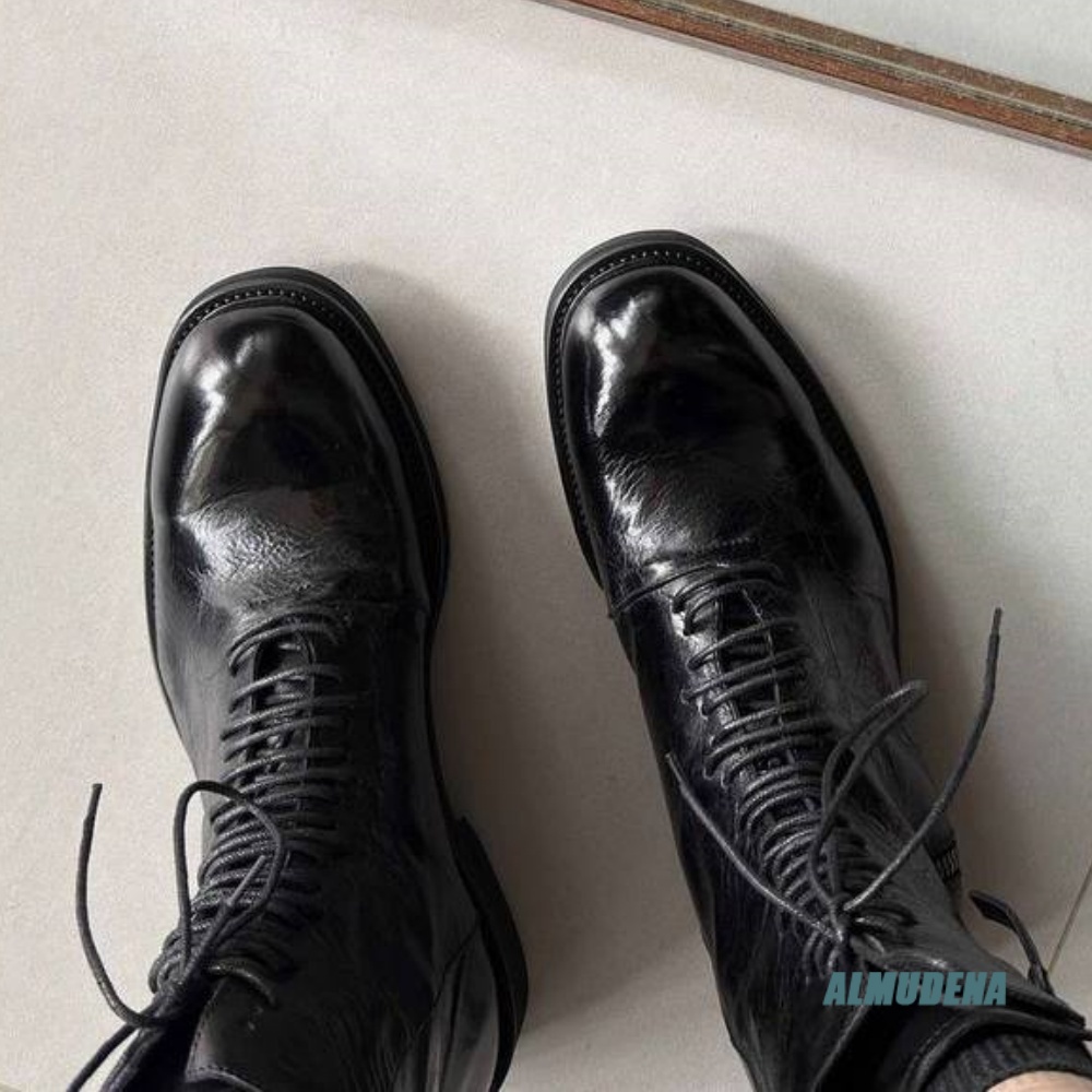 Solid Black Street Style Men H - Block Heel Ankle Boots review and price