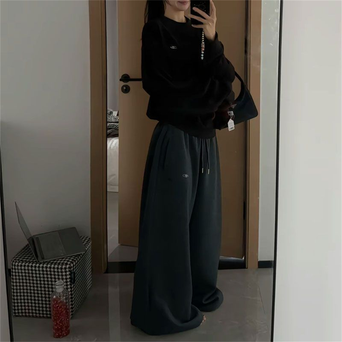 Oversize Woman Black Sweatpant - Women Shoes Joggers review and price