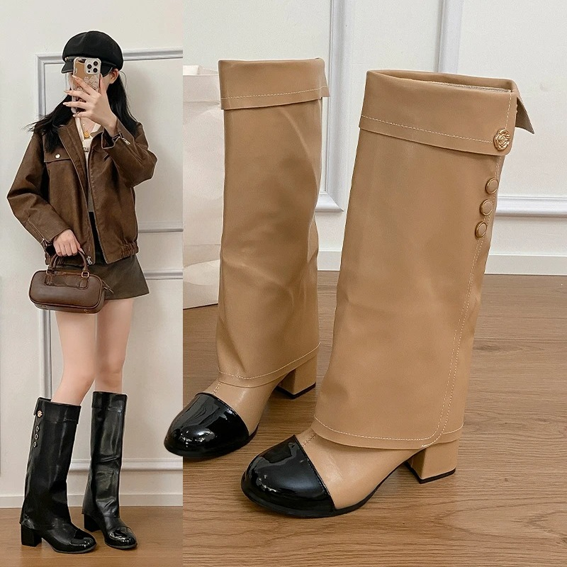 2025 Fall/Winter New Round Toe - Block Heel Ankle Boots review and price