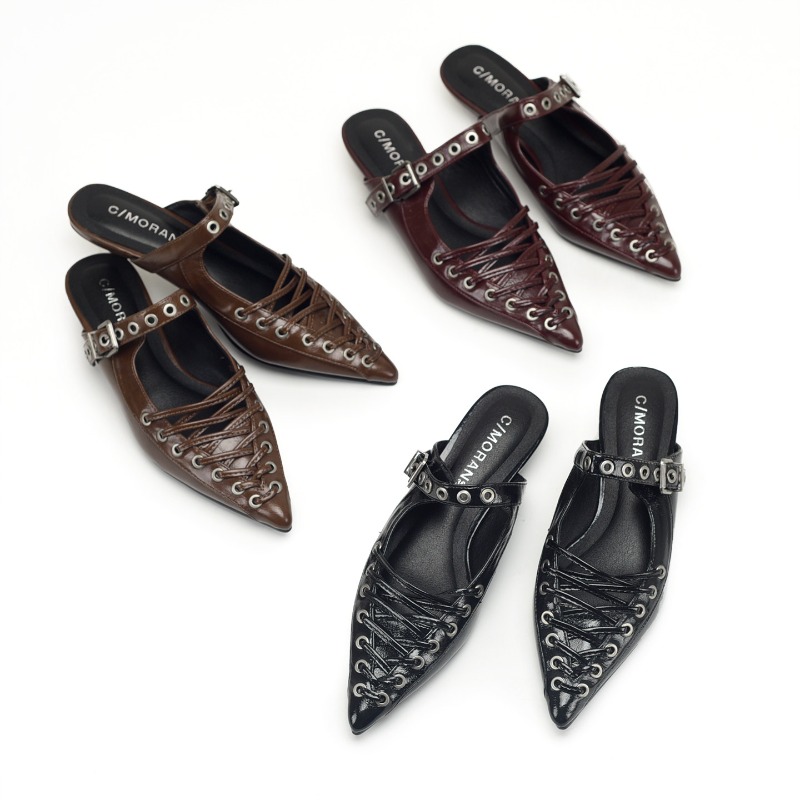 Pointed Toe Lace Up Women Slip - Women Shoes Sandals review and price