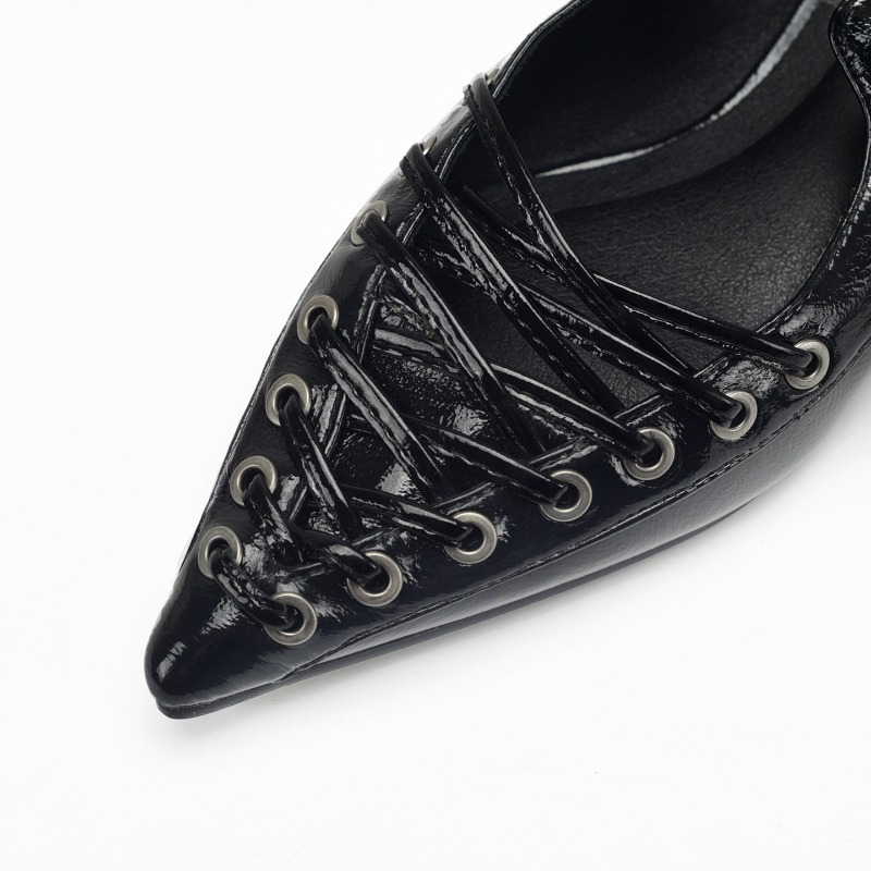 Pointed Toe Lace Up Women Slip - Women Shoes Sandals review and price